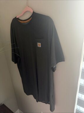 Carhartt force Men’s Pocket Tee in Charcoal with Gold Logo size 2XL tall